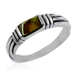 Load image into Gallery viewer, 925 Sterling Silver Ring with Green Stone for Women
