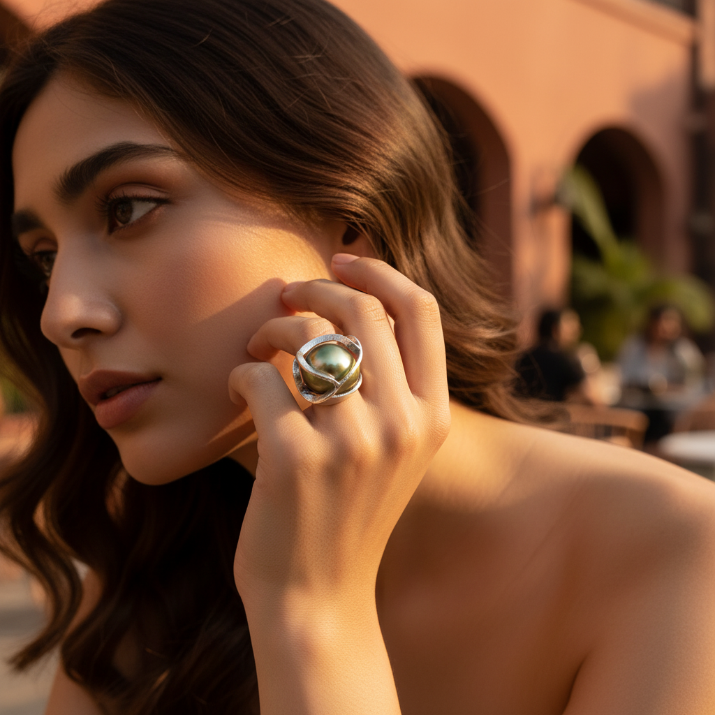 Silver Pearl Ring for Women | Fashion Jewelry Gift