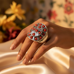 Load image into Gallery viewer, 925 Sterling Silver Coral Ring | Gemstone Jewelry for Women
