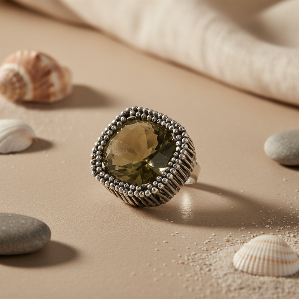 925 Silver Smoky Quartz Ring | Women's Cocktail Ring