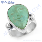 Load image into Gallery viewer, Sterling silver ring with a large turquoise gemstone, teardrop shape, and silver accents
