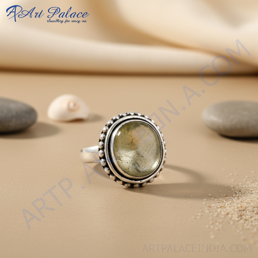 925 Silver Rutilated Quartz Ring for Women | Gemstone Ring
