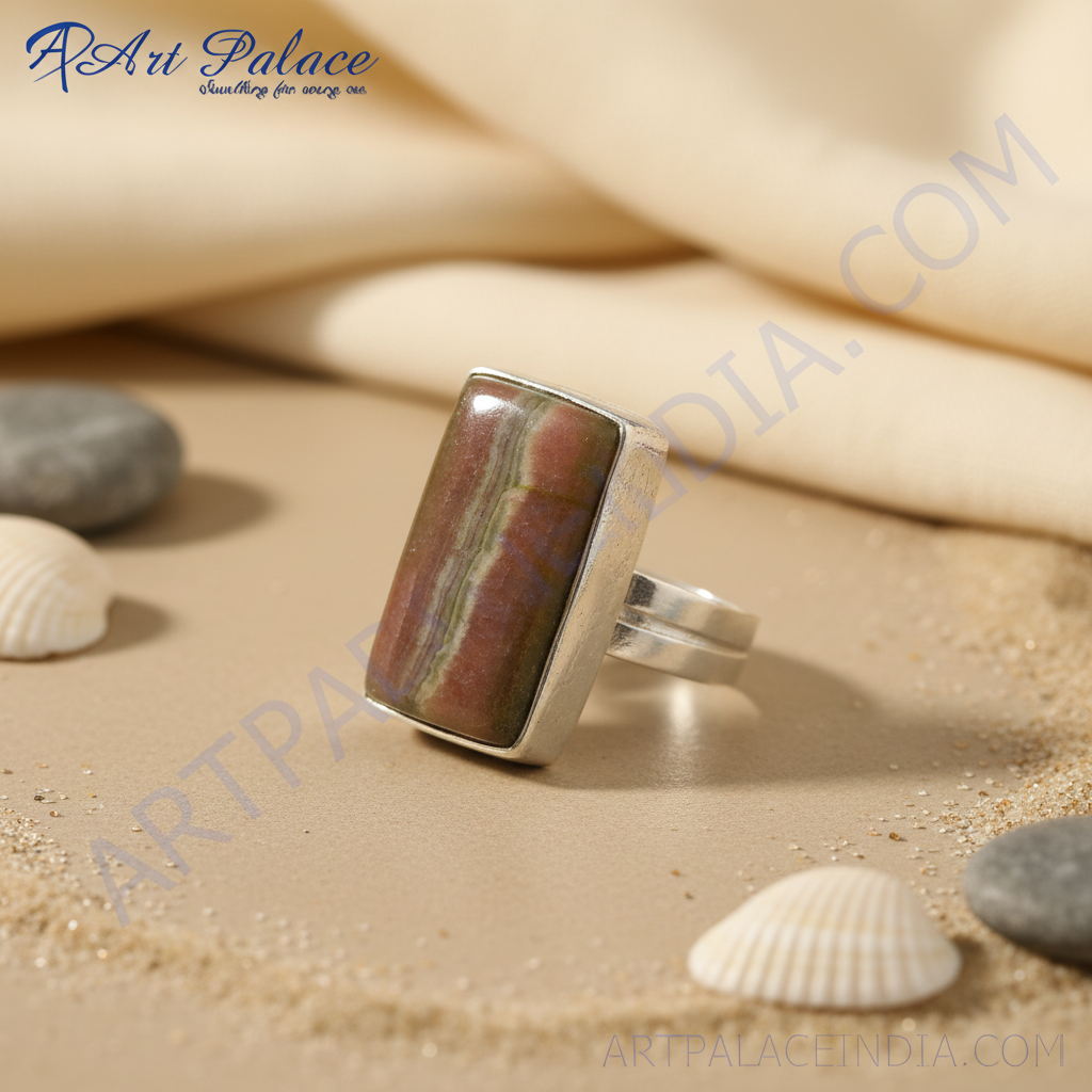 925 Silver Rhodonite Ring for Women | Gemstone Jewelry Gift