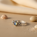 Load image into Gallery viewer, 925 Silver Moonstone Ring for Women | Oval Stone Ring

