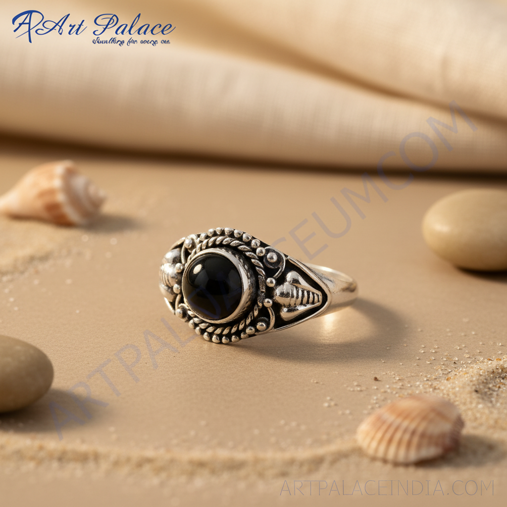 925 Silver Onyx Ring for Women | Gemstone Ring