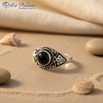 Load image into Gallery viewer, 925 Silver Onyx Ring for Women | Gemstone Ring
