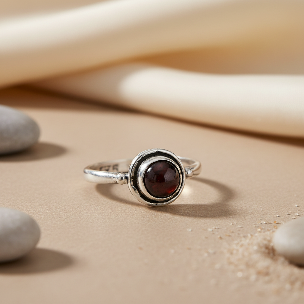 925 Silver Garnet Ring for Women | Gemstone Jewelry Gift