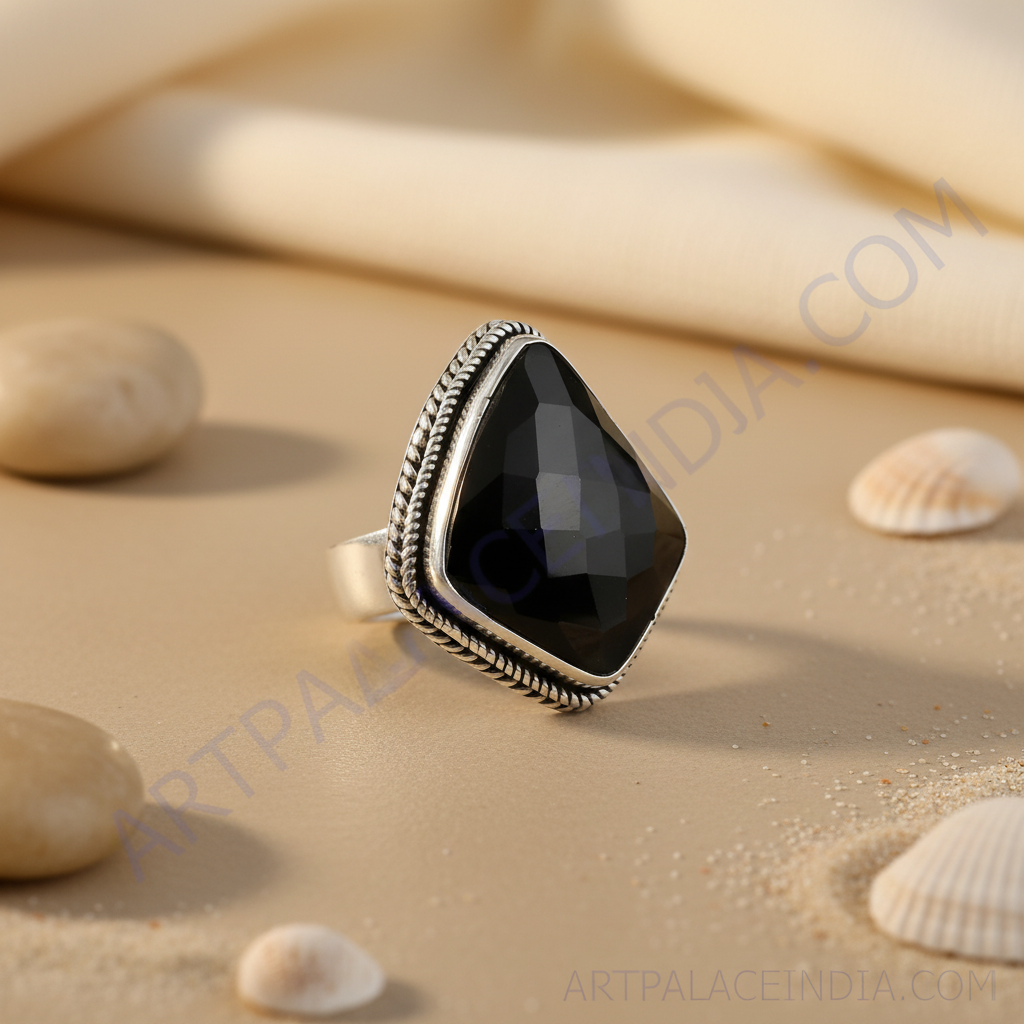 925 Silver Onyx Ring for Women | Statement Jewelry Gift