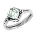 Load image into Gallery viewer, 925 Silver Aquamarine Ring for Women | Square Stone
