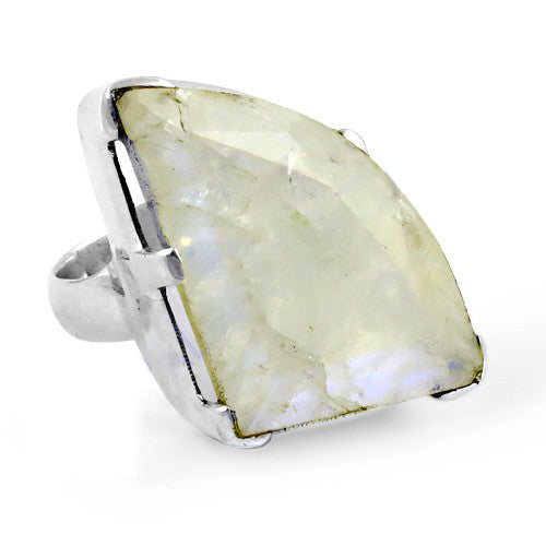 Silver Moonstone Ring for Women | Statement Jewelry Gift