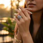 Load image into Gallery viewer, Silver Marcasite Ring for Women | Cocktail Party Jewelry Gift
