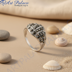 Load image into Gallery viewer, Silver Marcasite Ring for Women | Cocktail Party Jewelry Gift
