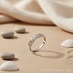 Load image into Gallery viewer, Silver Three Stone Ring for Women | Diamond Ring Gift
