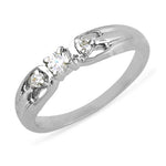 Load image into Gallery viewer, Silver Three Stone Ring for Women | Diamond Ring Gift
