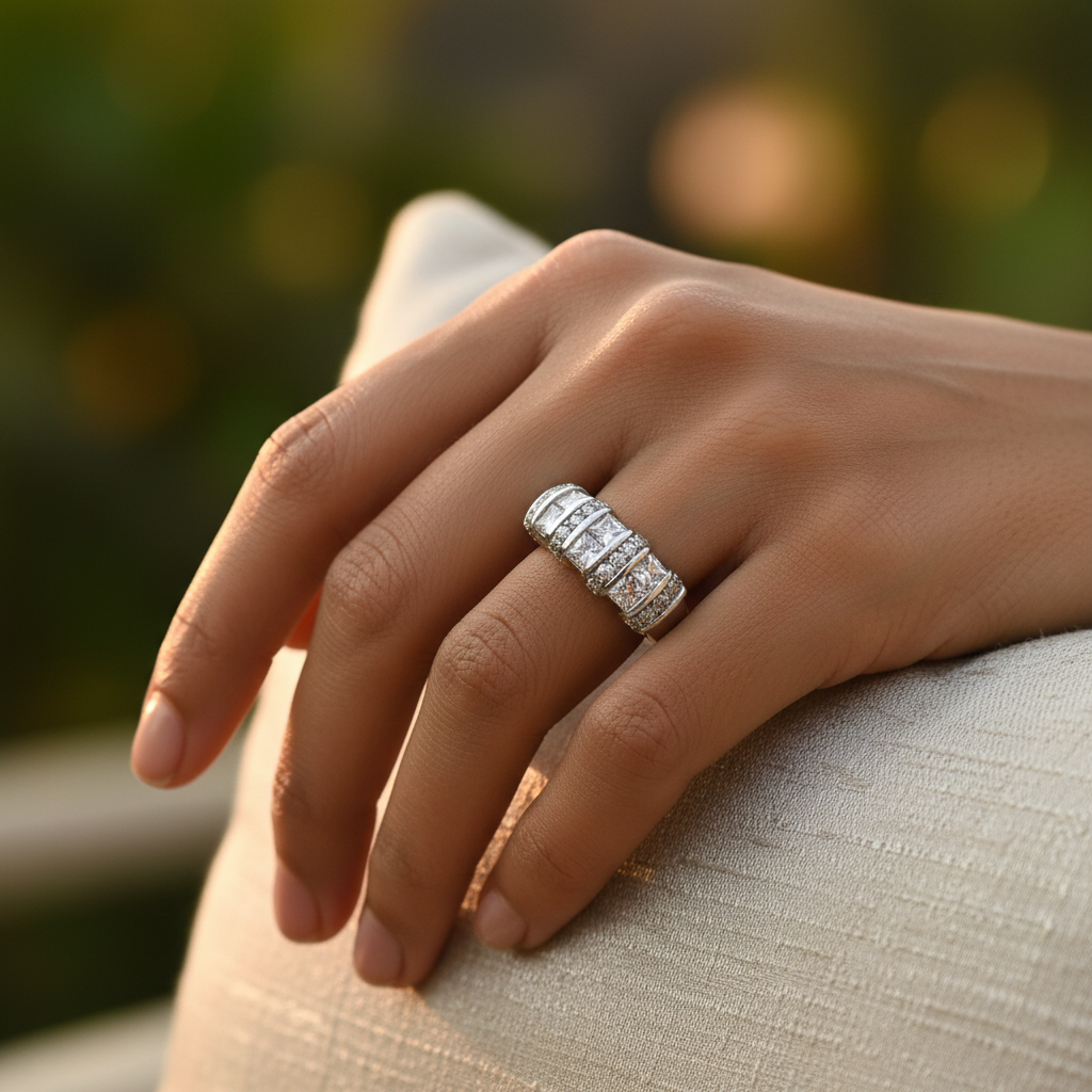 Silver Cubic Zirconia Ring for Women | Wedding Jewelry