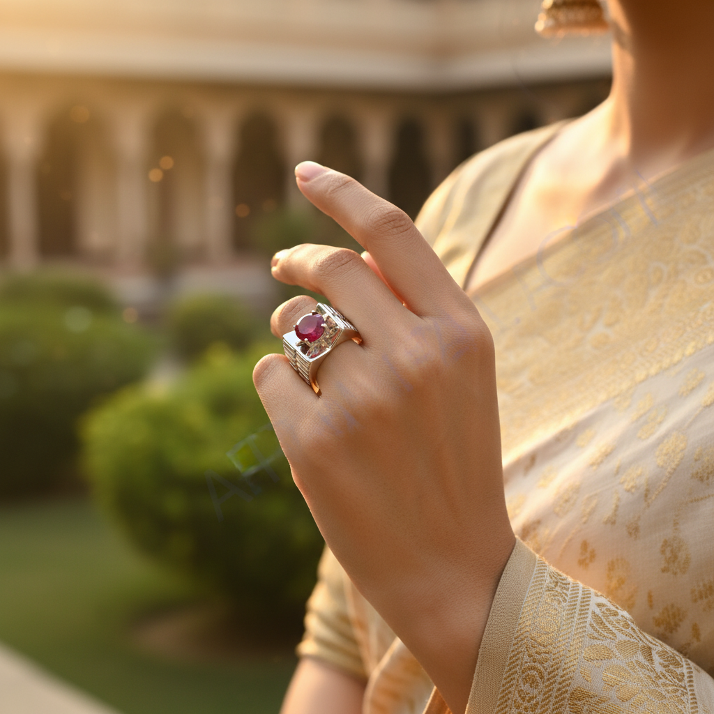 Silver Ruby Ring for Men | Genuine Ruby Stone | Gift