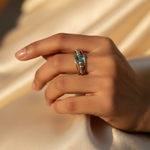 Load image into Gallery viewer, 925 Silver Blue Crystal Ring for Women | Adjustable Ring
