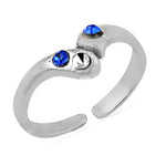 Load image into Gallery viewer, 925 Silver Toe Ring with Blue Gemstones for Women
