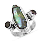 Load image into Gallery viewer, 925 Silver Pearl &amp; Amethyst Ring for Women | Statement Jewelry
