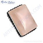 Load image into Gallery viewer, Sterling silver statement ring with a large pink gemstone. Elegant and stylish ring for women.
