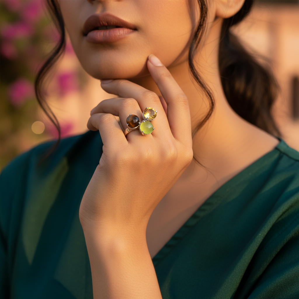 925 Silver Gemstone Ring for Women | Cocktail Ring