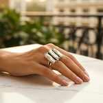 Load image into Gallery viewer, Silver Pearl Ring for Women | Modern Gemstone Jewelry
