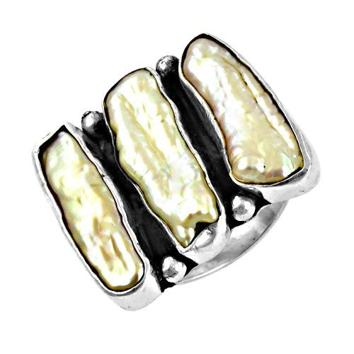 Silver Pearl Ring for Women | Modern Gemstone Jewelry