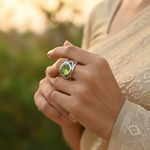 Load image into Gallery viewer, 925 Sterling Silver Peridot Ring for Women | Gemstone Jewelry
