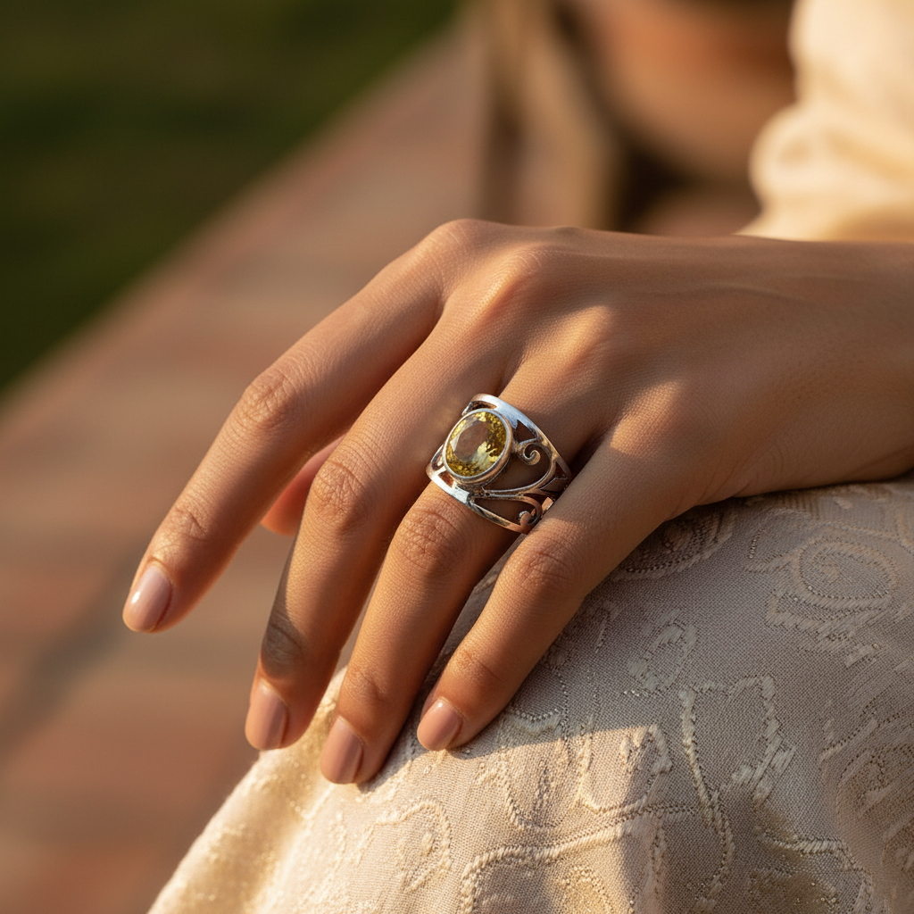 925 Silver Citrine Ring for Women | Gemstone Jewelry