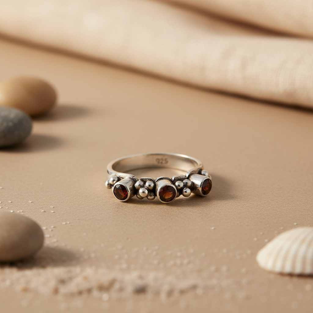 925 Silver Garnet Ring for Women | Gemstone Jewelry Gift