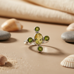 Load image into Gallery viewer, 925 Silver Citrine &amp; Peridot Ring for Women | Gemstone Jewelry
