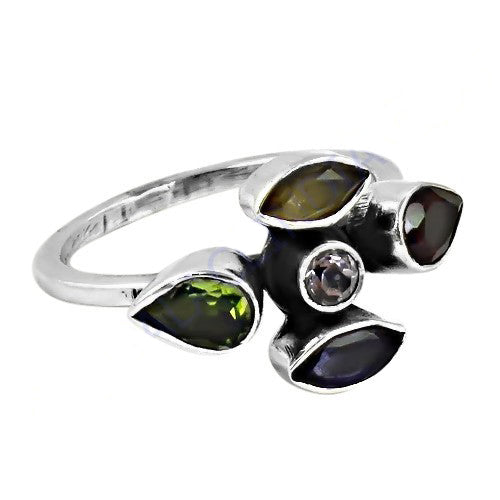 925 silver gemstone flower ring for women | gift jewelry