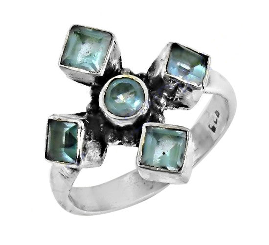 925 silver blue gemstone ring for women | statement jewelry