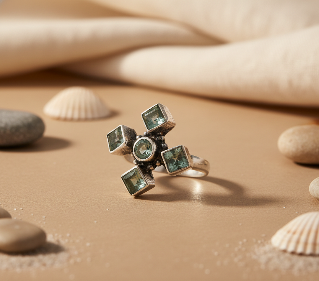 925 Silver Blue Gemstone Ring for Women | Statement Jewelry