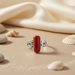Load image into Gallery viewer, 925 Silver Coral Ring for Women | Gemstone Jewelry Gift
