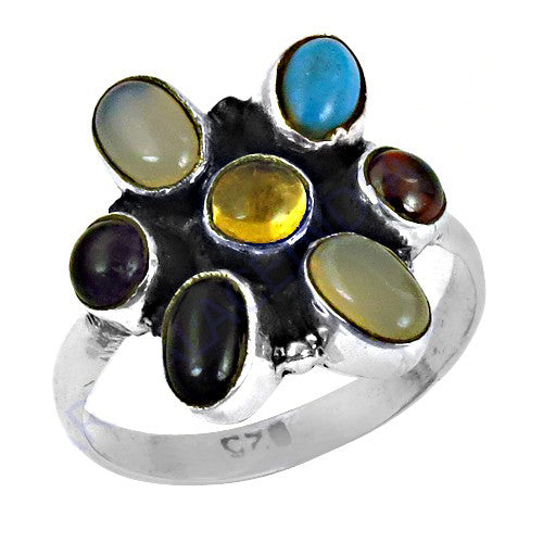 925 silver multi gemstone ring for women | statement jewelry
