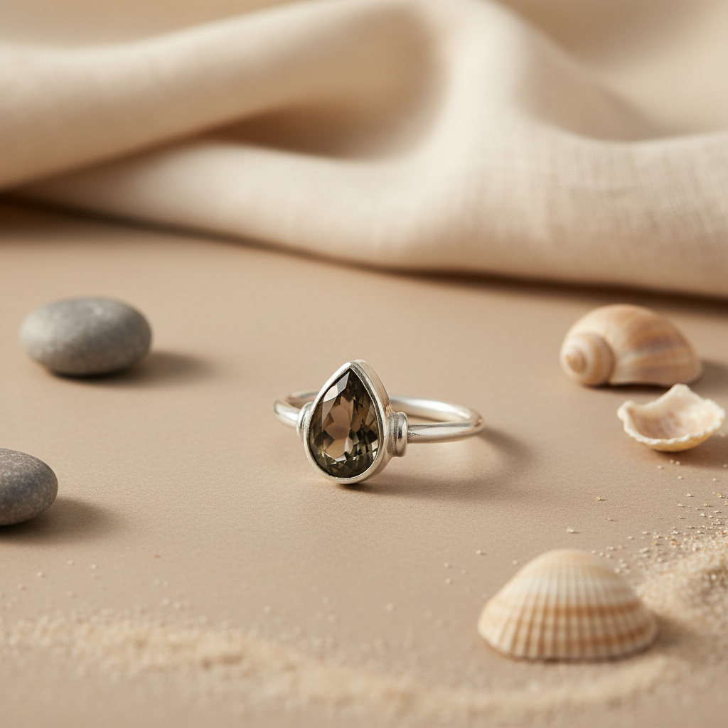 925 Silver Smoky Quartz Ring for Women | Daily Wear