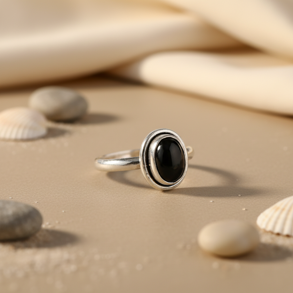 925 Silver Black Onyx Ring for Women | Gemstone Jewelry