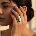 Load image into Gallery viewer, 925 Silver Pearl &amp; Gemstone Ring for Women | Statement Jewelry
