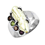 Load image into Gallery viewer, 925 Silver Pearl &amp; Gemstone Ring for Women | Statement Jewelry
