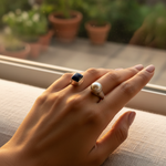 Load image into Gallery viewer, 925 Silver Open Ring with Gemstone | Unique Jewelry for Women
