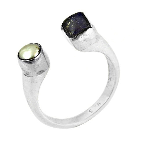 925 silver open ring with gemstone | unique jewelry for women