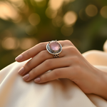 Load image into Gallery viewer, 925 Silver Rose Quartz Ring for Women | Gemstone Jewelry
