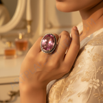 Load image into Gallery viewer, 925 Silver Pink Gemstone Ring for Women | Statement Jewelry
