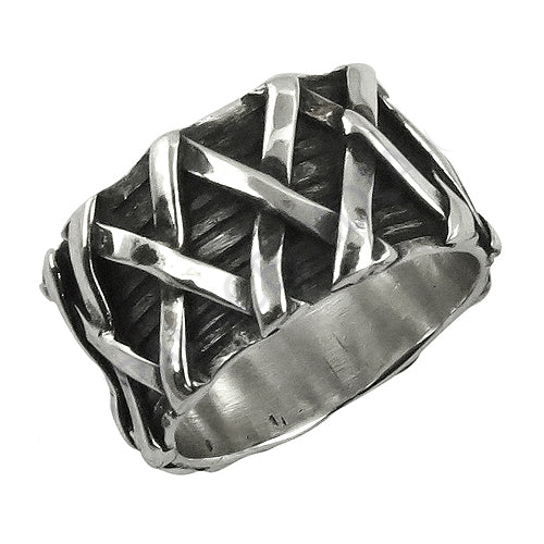 925 Sterling Silver Woven Ring for Men | Statement Jewelry
