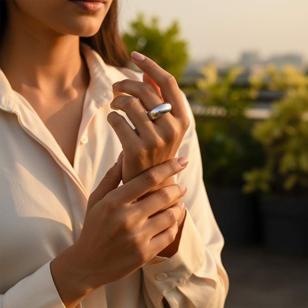 Silver Ring | Chunky Dome Ring for Women | Gift