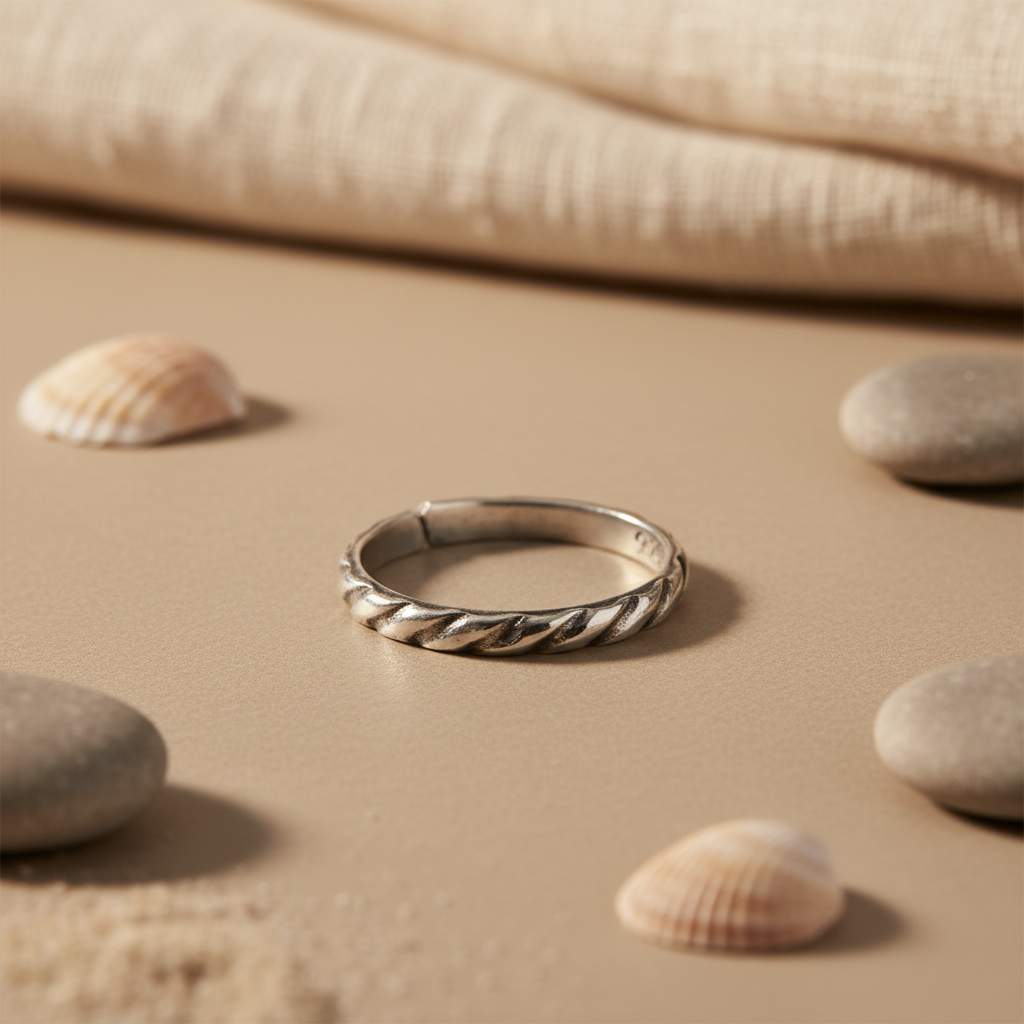 925 Silver Twisted Rope Ring | For Women | Daily Wear