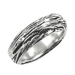 Load image into Gallery viewer, 925 Silver Bark Texture Ring | Sterling Silver Ring for Men
