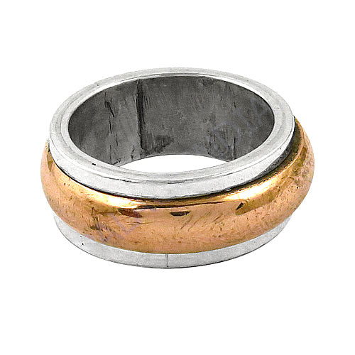 Silver and Copper Spinner Ring for Women | Anxiety Relief