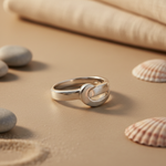 Load image into Gallery viewer, Silver Crossover Ring for Women | Modern Minimalist Jewelry

